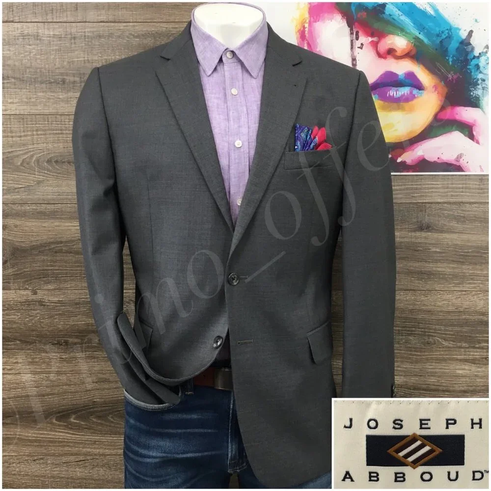 Joseph Abboud Mens Blazer Sport Coat Two Button Jacket Wool 44R Casual Suits USA